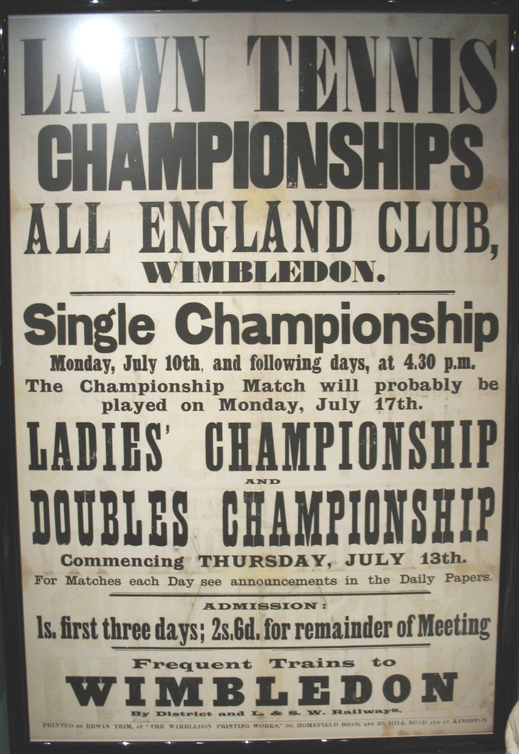 An all-text advertisement for the men's and ladies' tennis