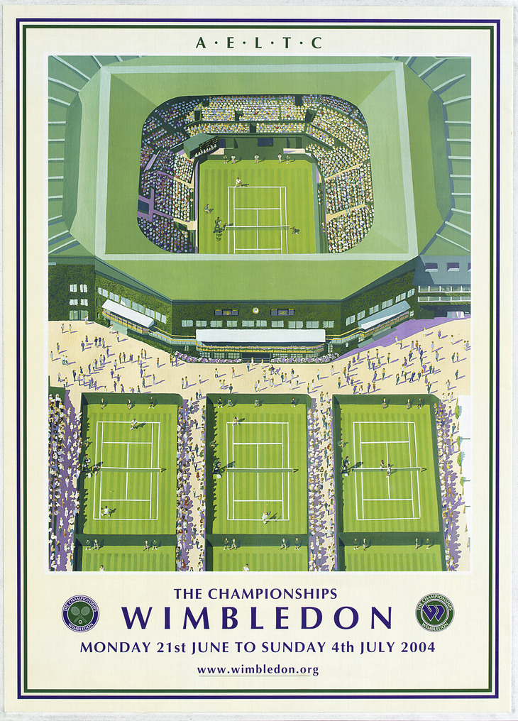 The green courts of Wimbledon, as seen from above