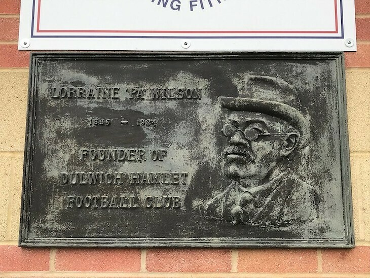 A plaque commemorating Lorraine Wilson of Dulwich Hamlet