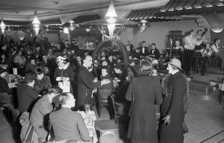 A busy scene at Lyons Corner House Brasserie, Coventry Street, London, 1942