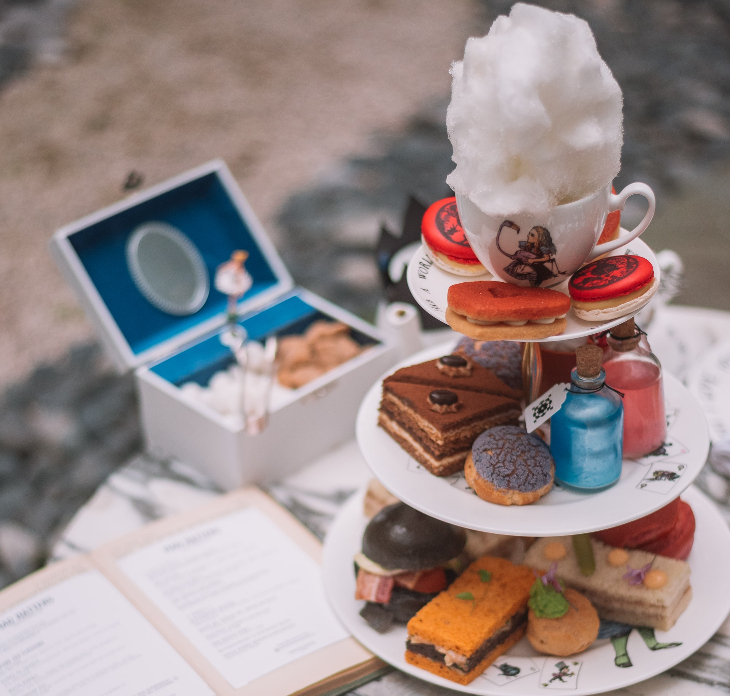 An Alice in Wonderland themed afternoon tea.