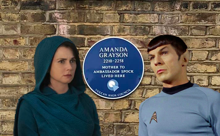 Amanda Grayson, Spock and a plaque in South London