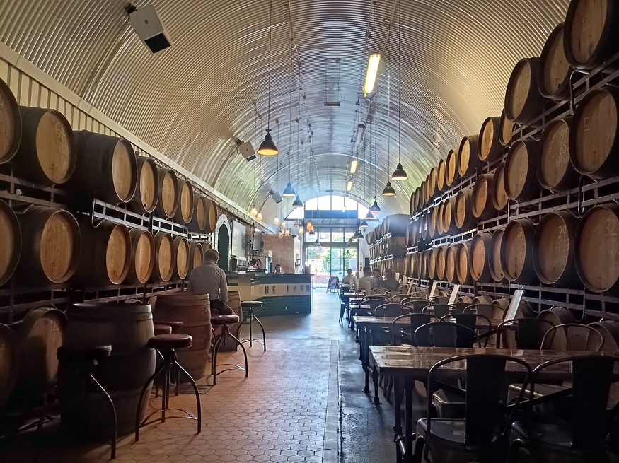 Best taprooms in London: An arch taproom full of barrels