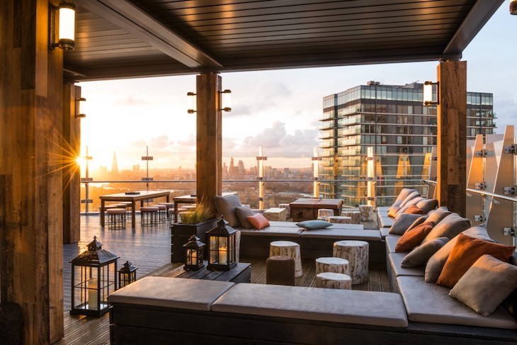 Best rooftop bars in London: Bokan in Canary Wharf