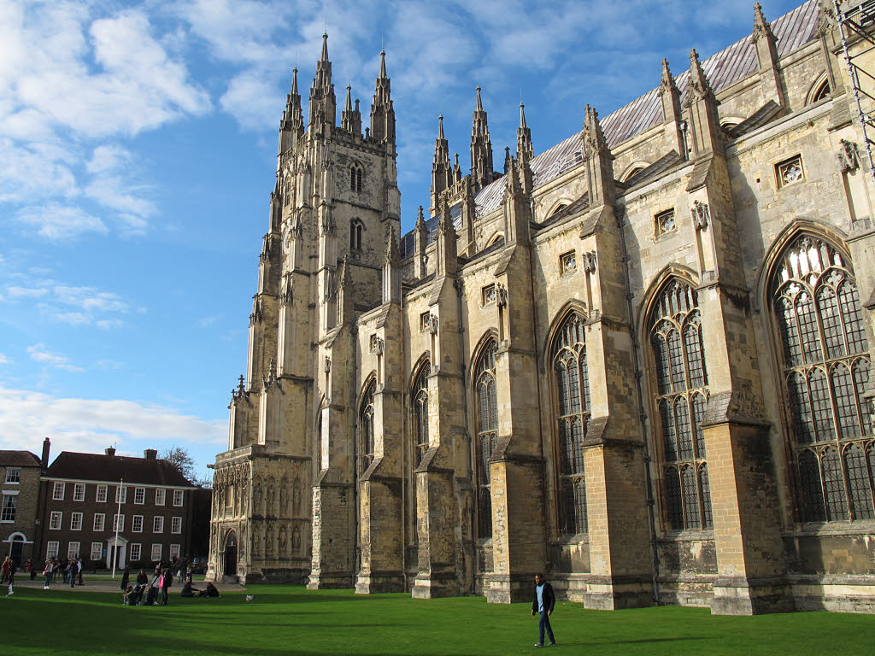 The exterior of Canterbury Cathedral.
