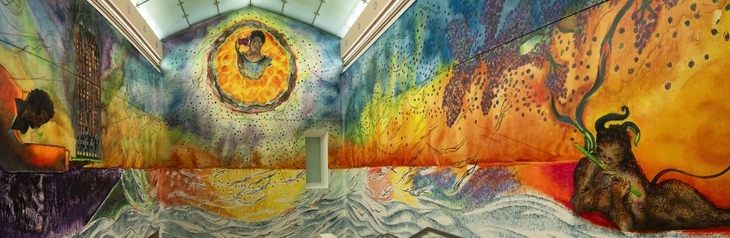 A panoramic view of the mural