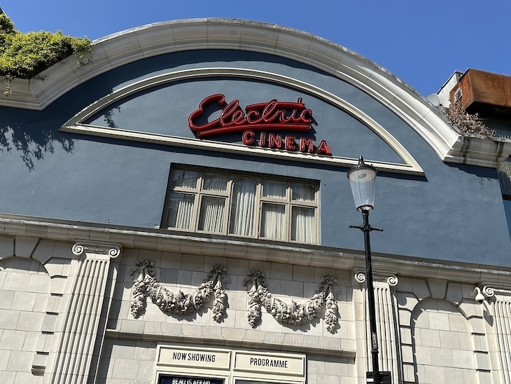The upper facade of the Electric Cinema on Portobello Road, Notting Hill