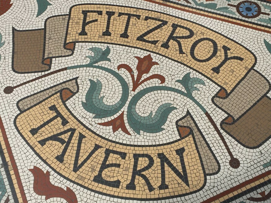 A mosaic saying Fitzroy Tavern