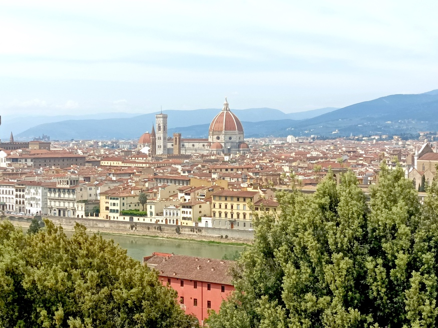 A panorama of the red rooftops of Florence
