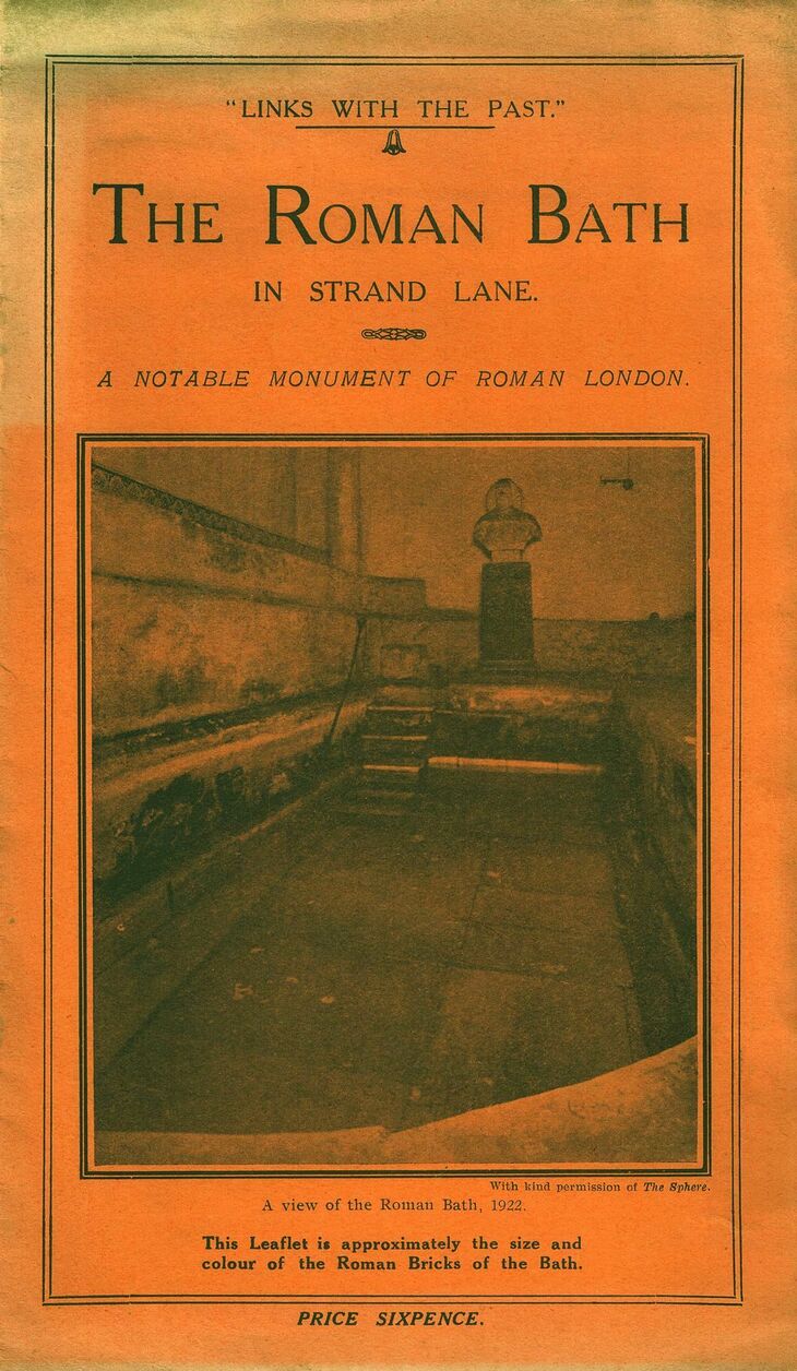 Cover of a pamphlet claiming the bath is Roman
