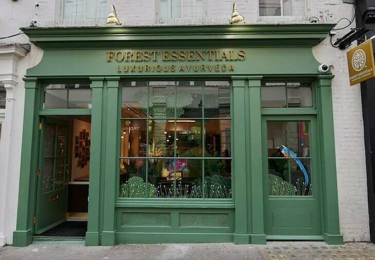 A green shop in Covent Garden called Forest Essentials