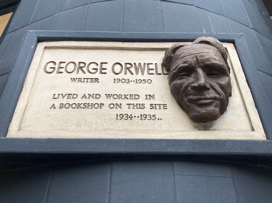 A plaque to George Orwell including his face