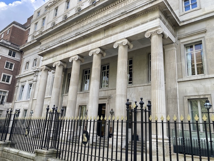 The Royal College of Surgeons from the outside - a classical building of ionic columns