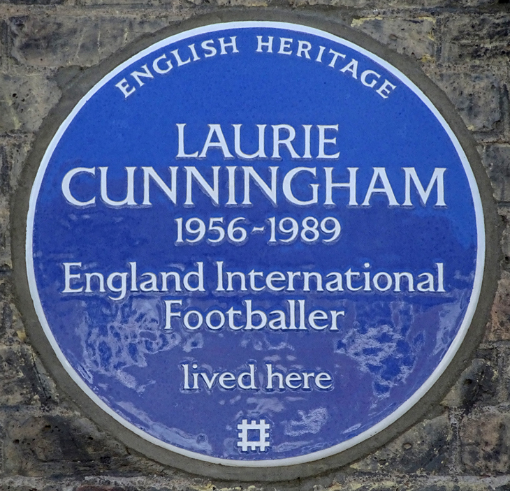 A plaque to Laurie Cunningham 1956-1989