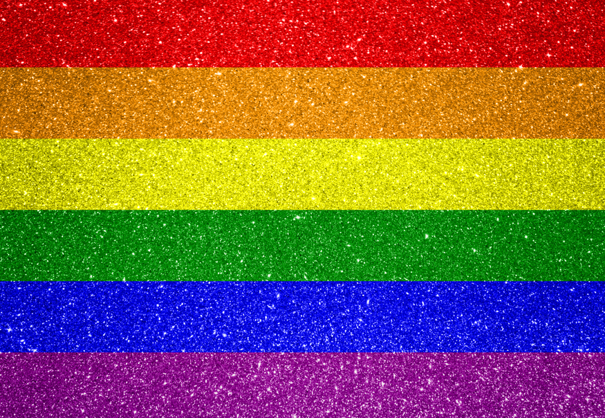 A sparkly LGBTQ flag