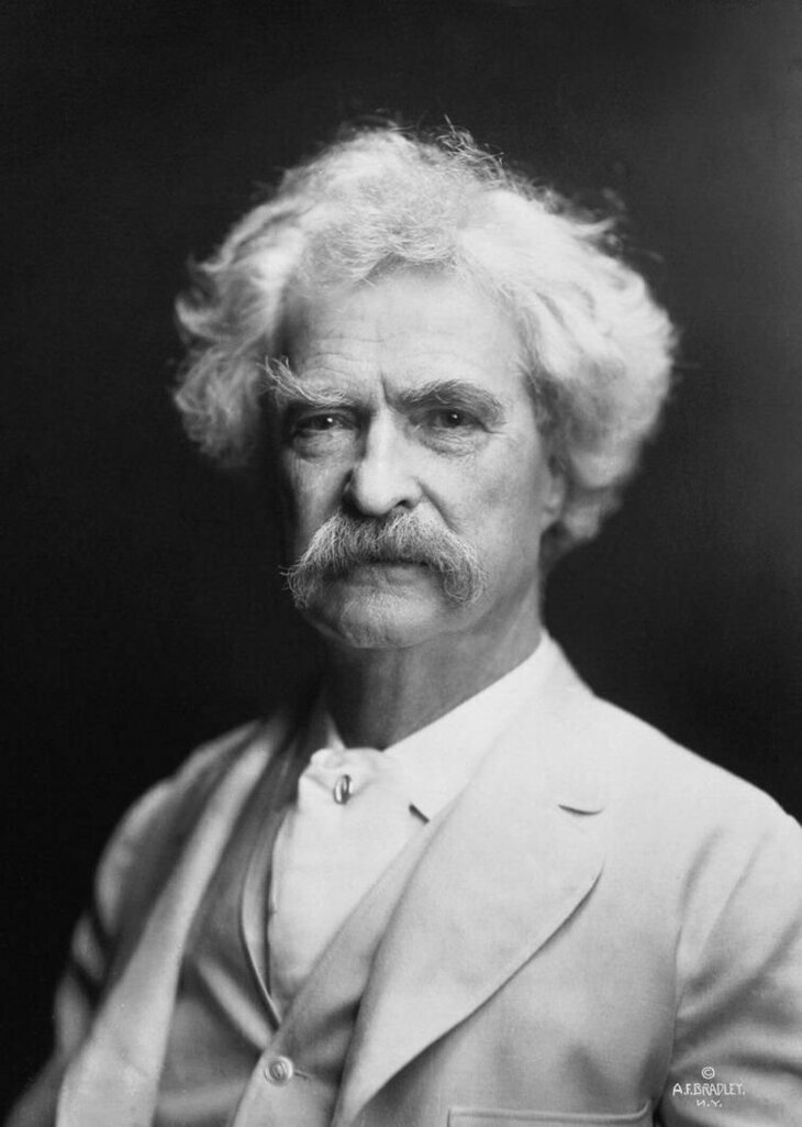 A headshot of Mark Twain