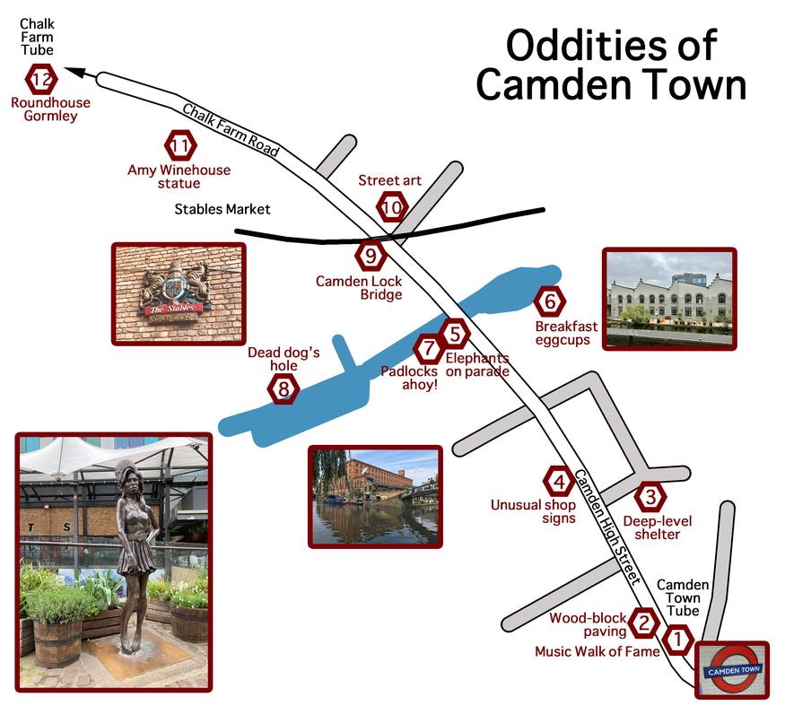 A map of camden town showing oddities