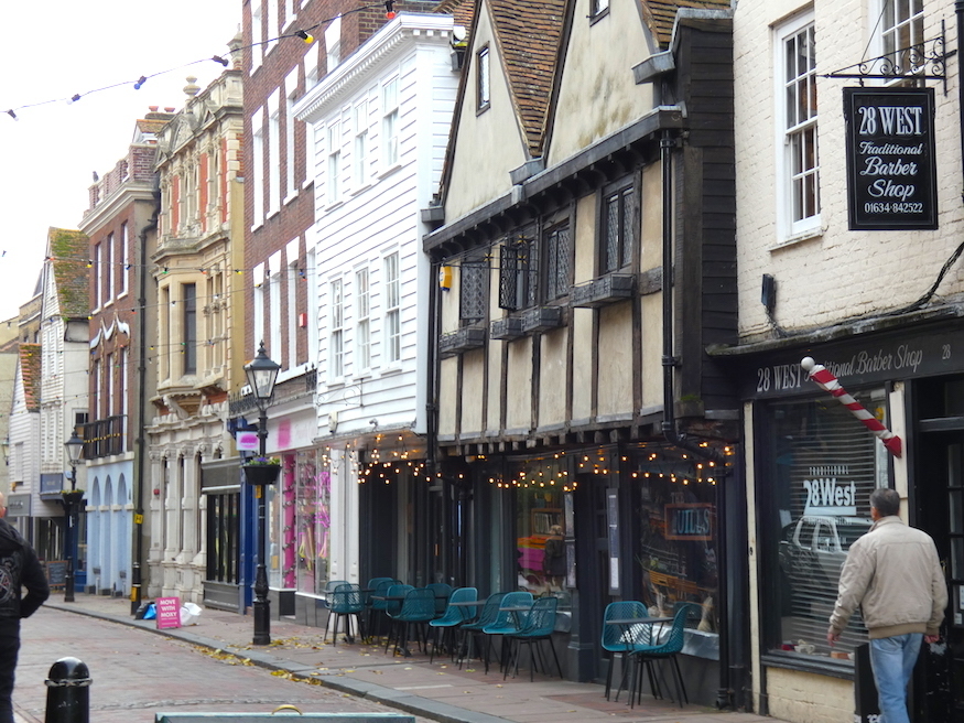 A view of various buildings on Rochester High Street