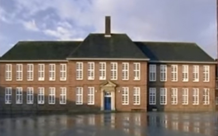 A brown-brick school building