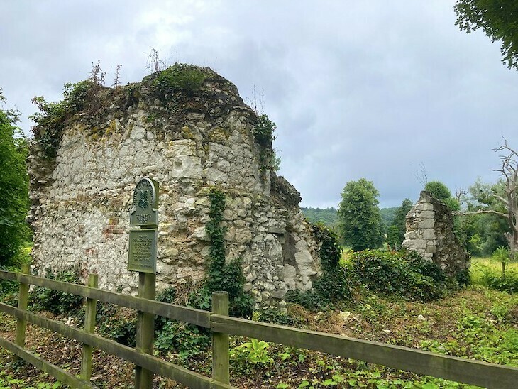 The nearby ruins of St Mary's Priory