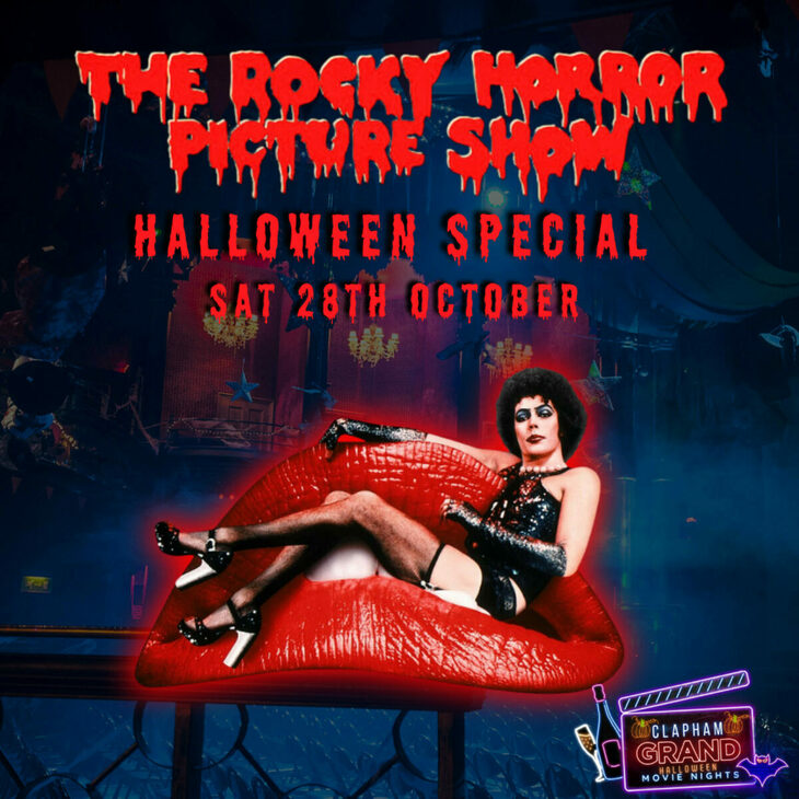 A poster for The Rocky Horror Picture Show at Clapham Grand
