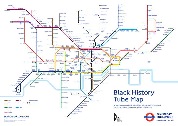 Free Things To Do In London: black history tube map