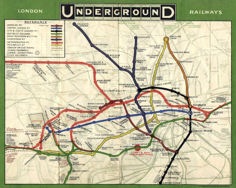 A very old tube map