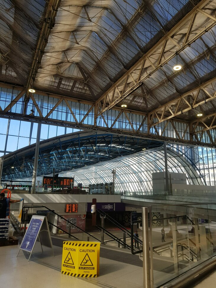 The curved roof of the old Eurostar terminal at Waterloo