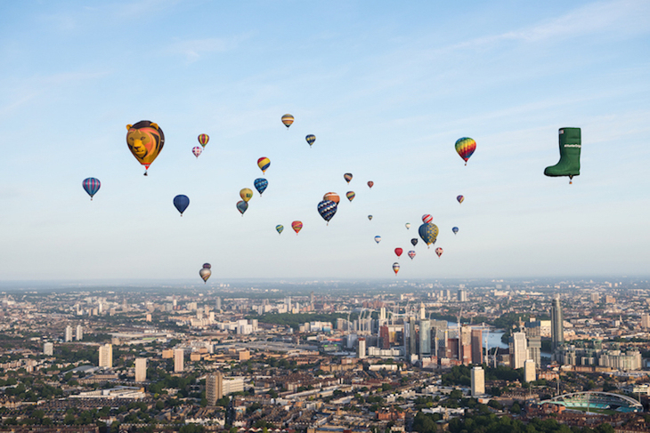 Hot air balloon London: Around 35 balloons flying in the skies over London, including one shaped like a welly, and another like a lion's head