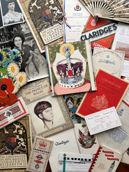 coronation events in London: a collage of archive documents linking Claridges to previous coronations