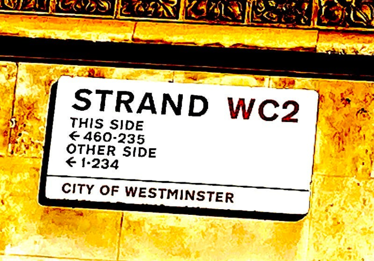 'Strand' street sign.